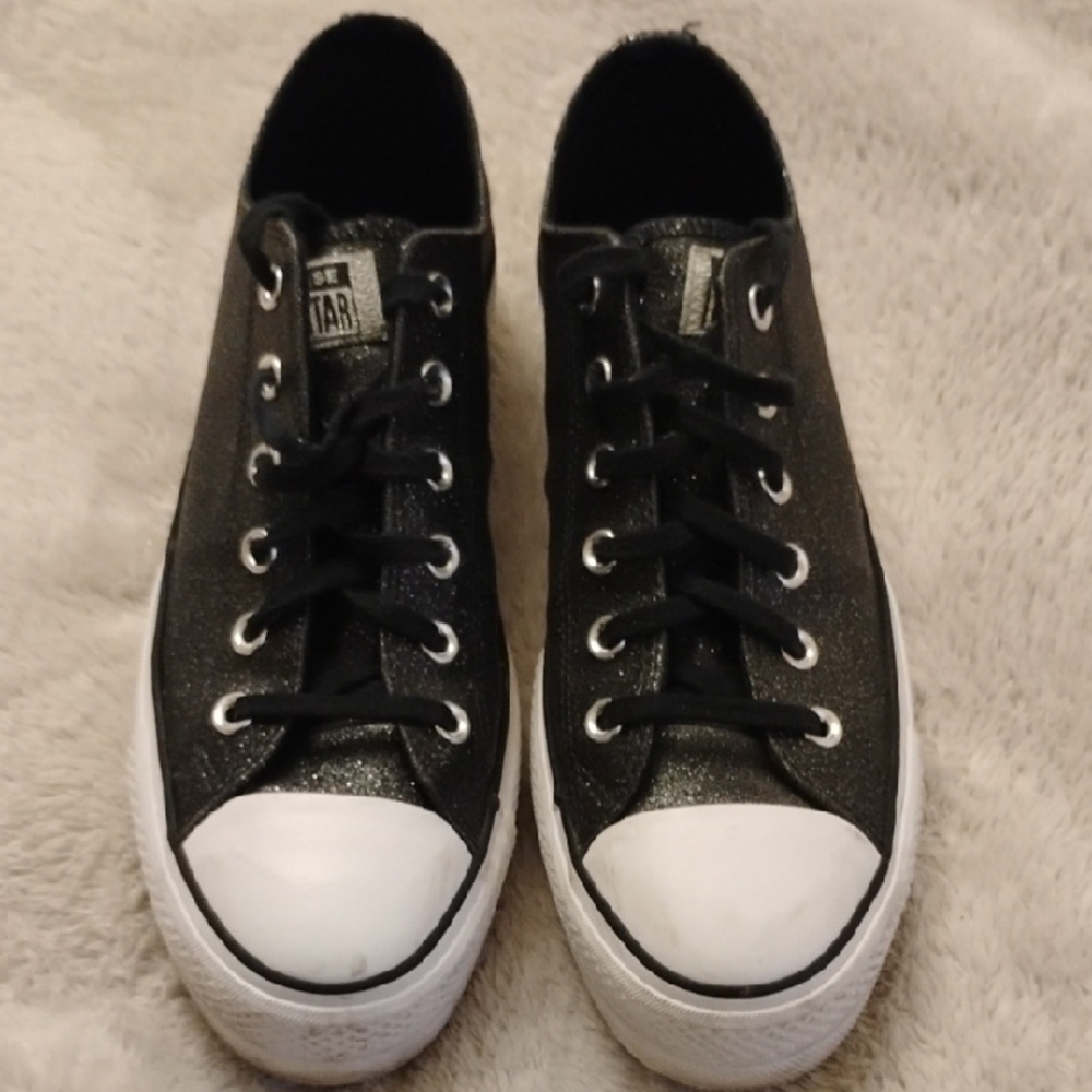 Converse Black and White Women's Sneakers glitter